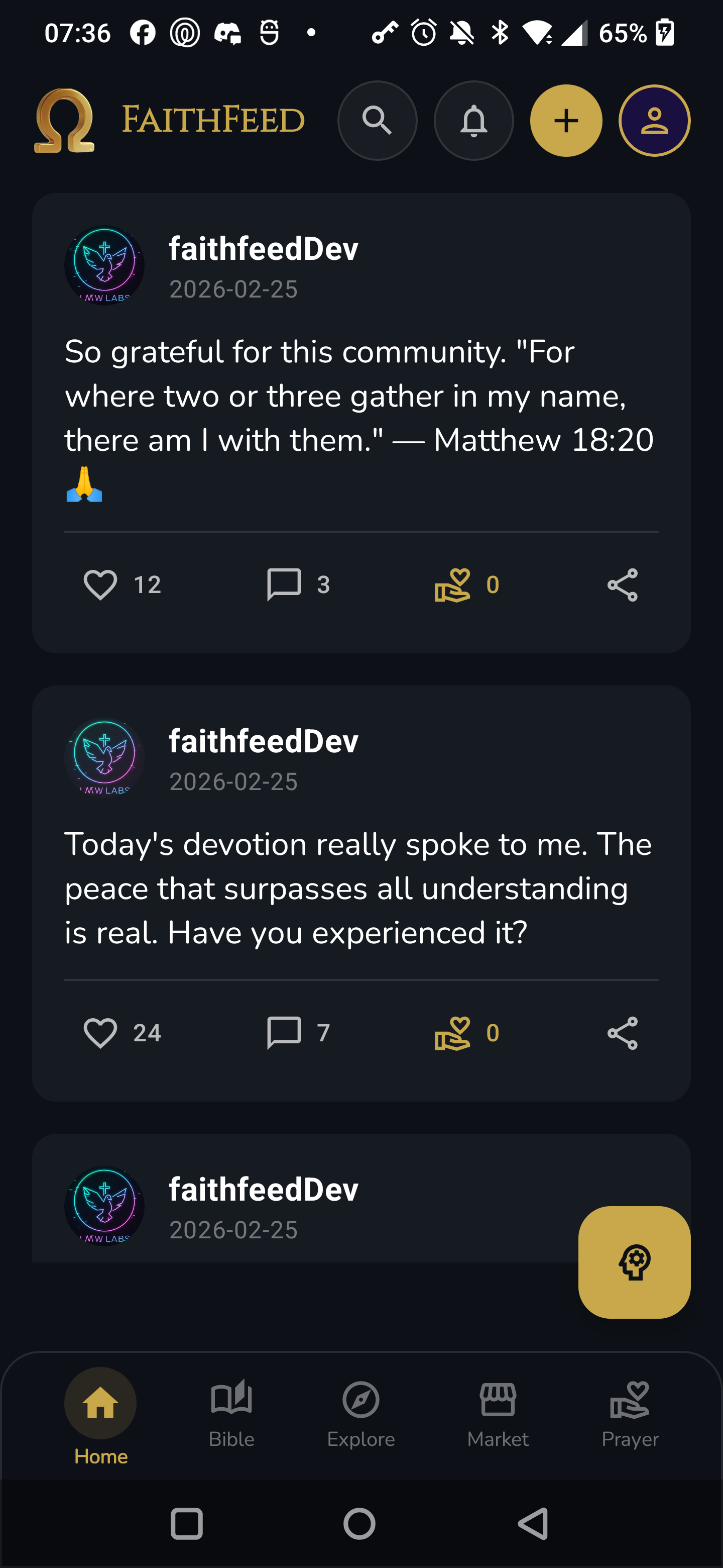 FaithFeed Prayer Wall